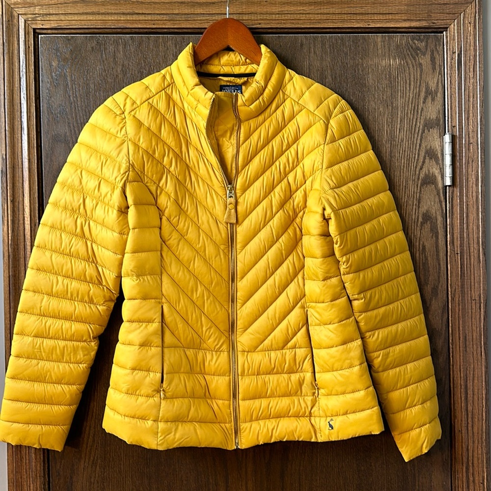 Joules lightweight yellow puffer jacket. Size 8